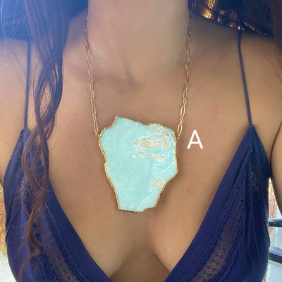 Caribbean Blue Calcite Necklaces