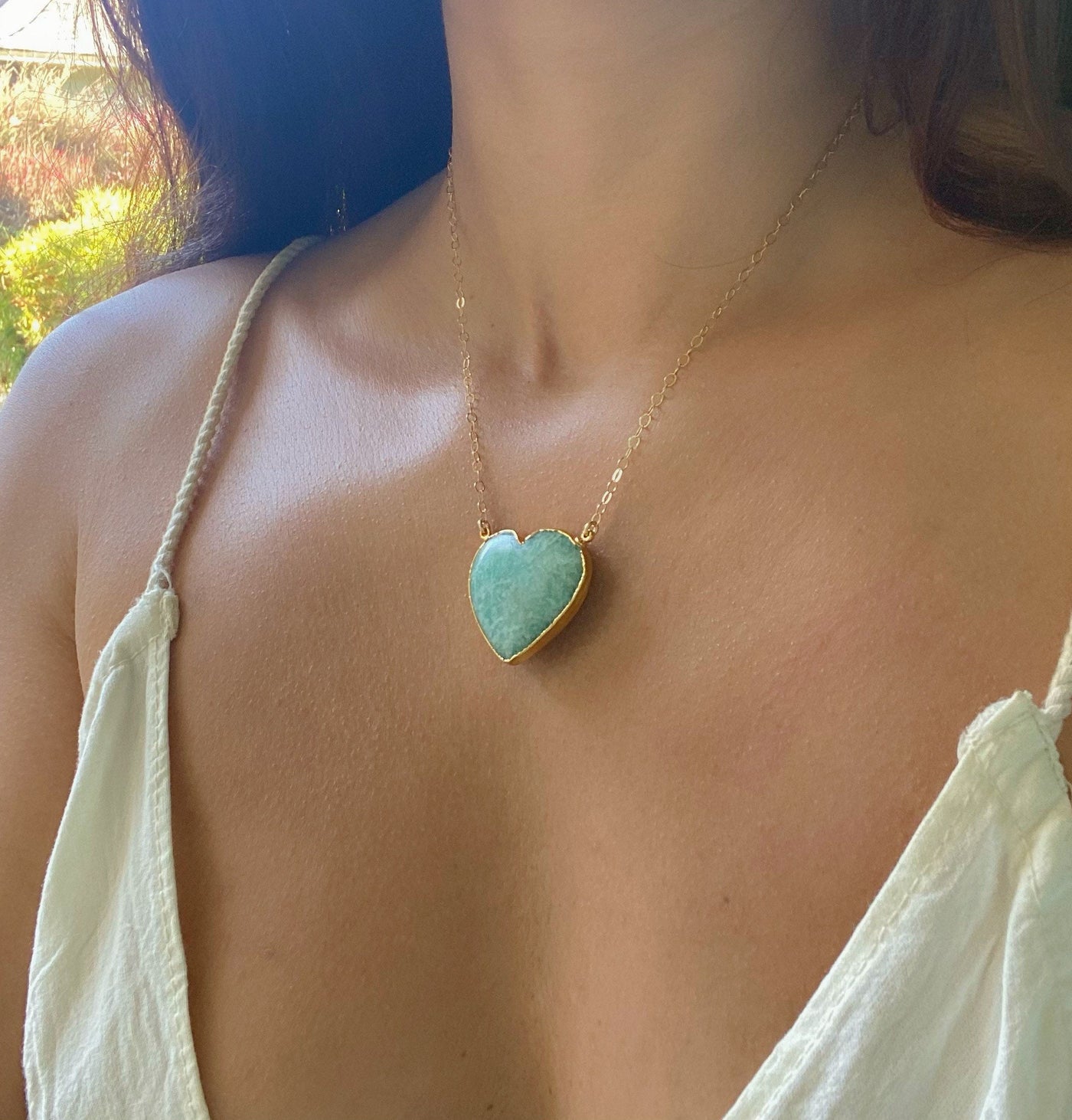 Amazonite Heart Necklace