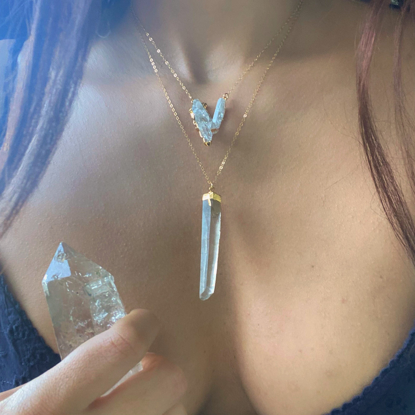 Clear Quartz Cluster Necklace