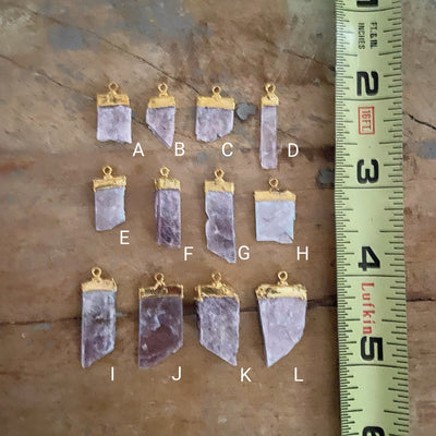 Lepidolite Gold Bar Necklace