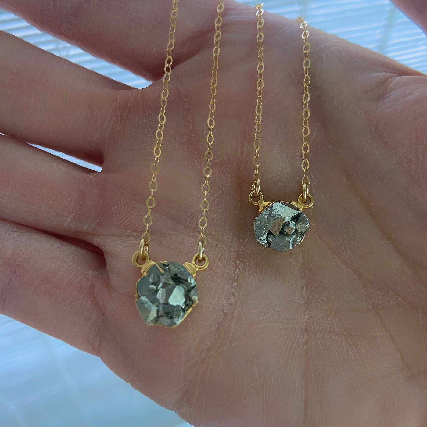 Pyrite Cluster Mini Circle Necklace