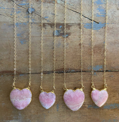 Rhodochrosite Heart Necklace