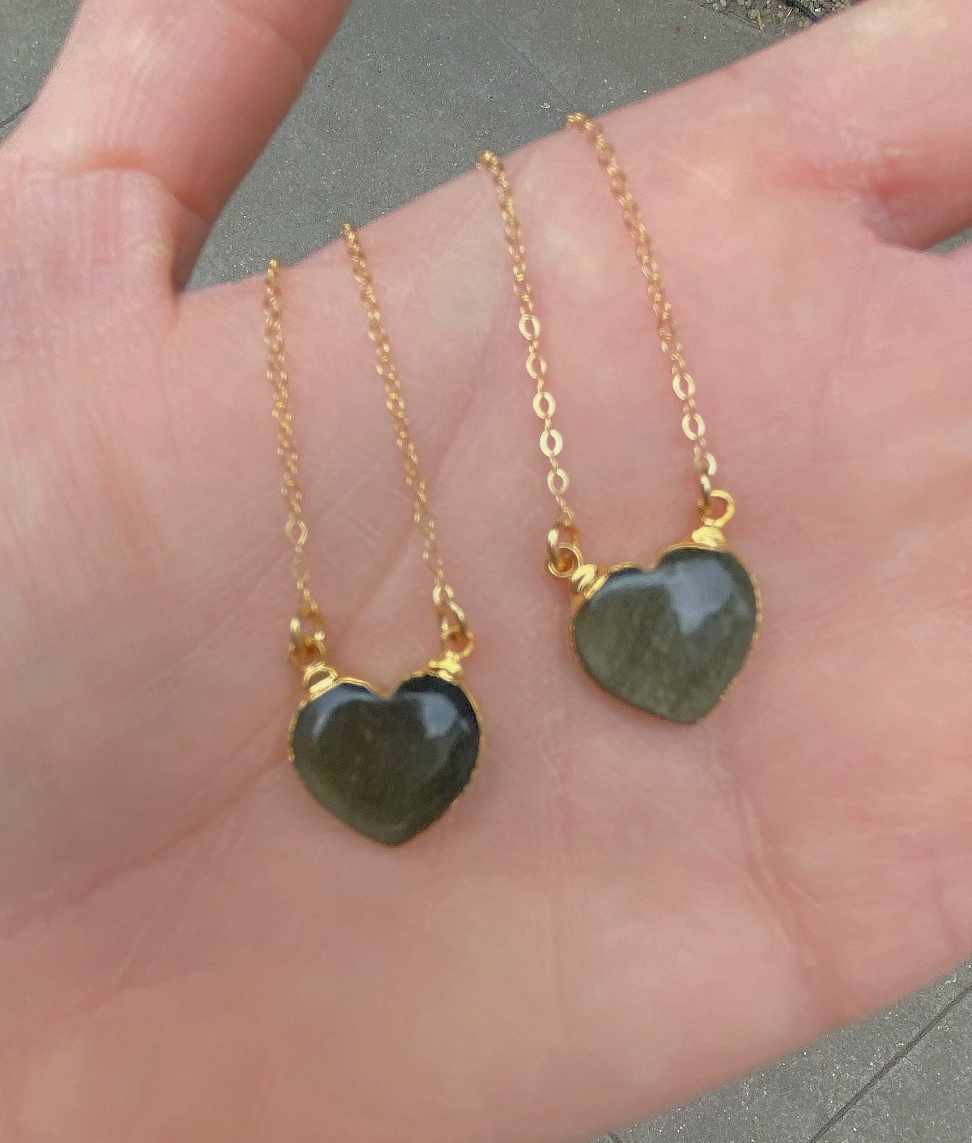 Golden Obsidian Heart Necklace