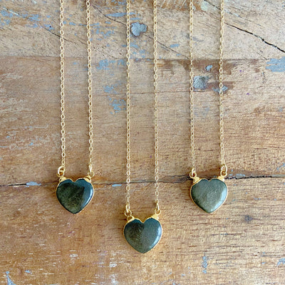 Golden Obsidian Heart Necklace