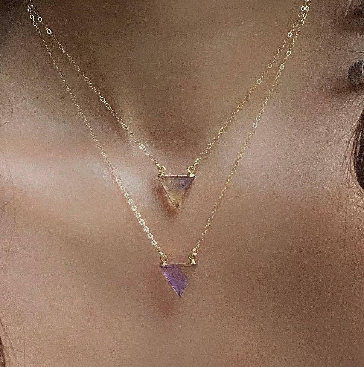 Ametrine Triangle Necklace