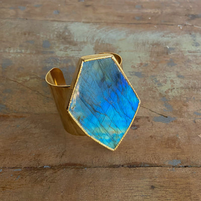 Large Blue Labradorite Cuff Bracelet