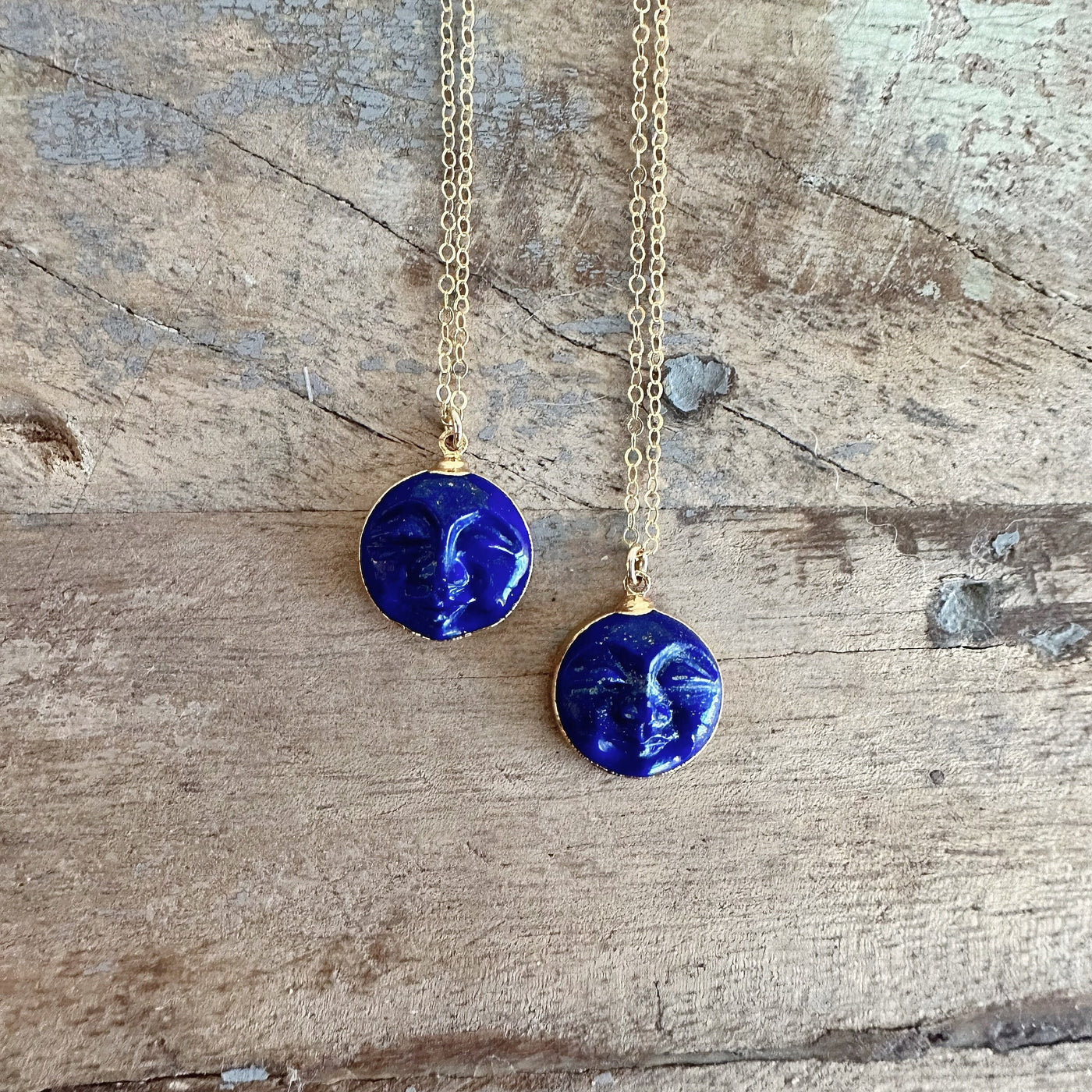 Man in the Moon Lapis Necklace