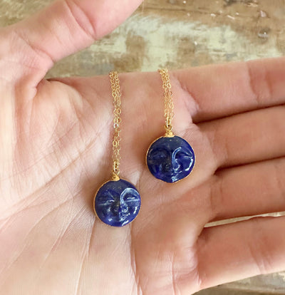 Man in the Moon Lapis Necklace