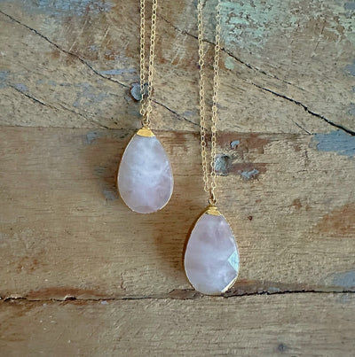 Large Rose Quartz pendant Necklace