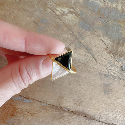 Black Tourmaline Selenite Ring