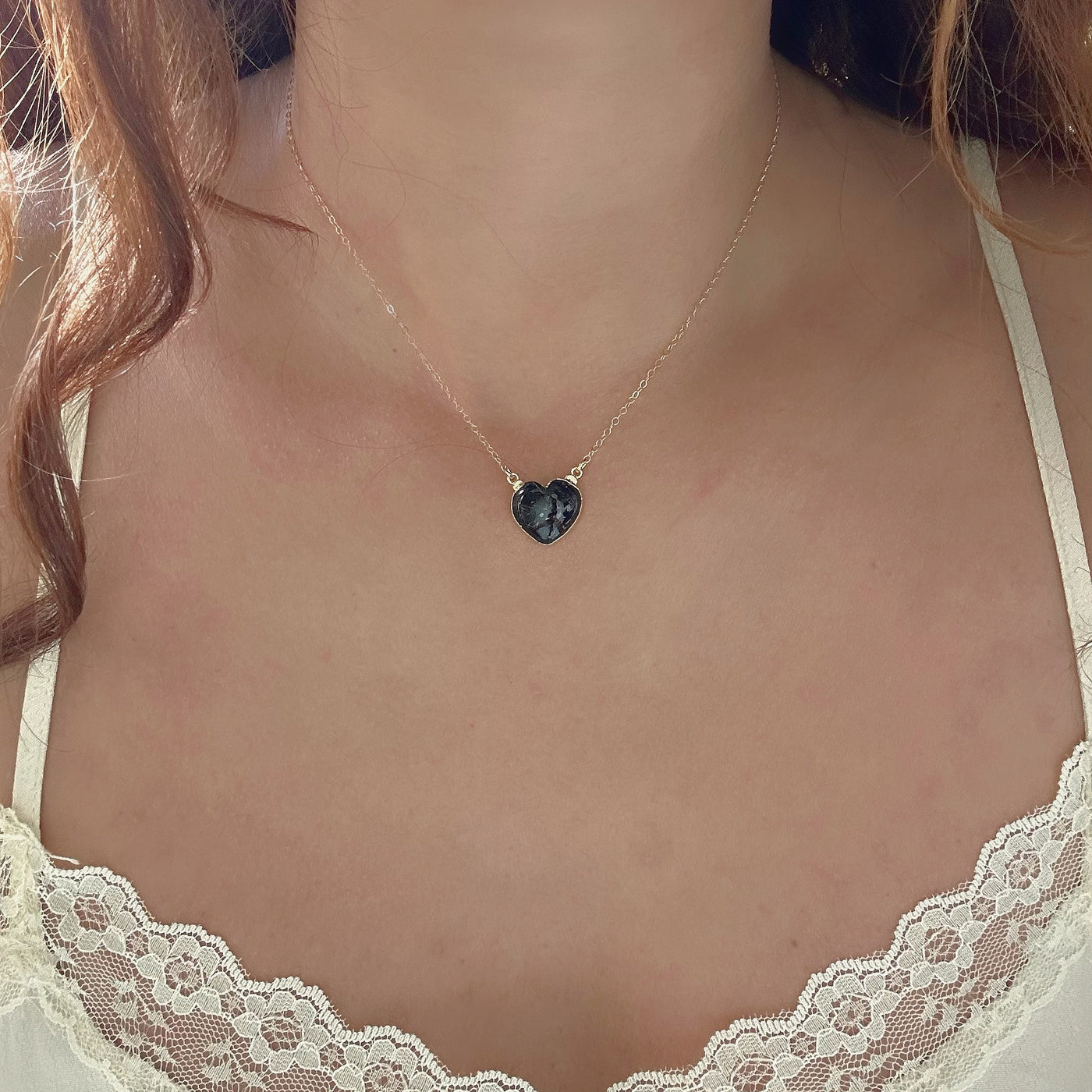 Black Tourmaline Heart Necklace