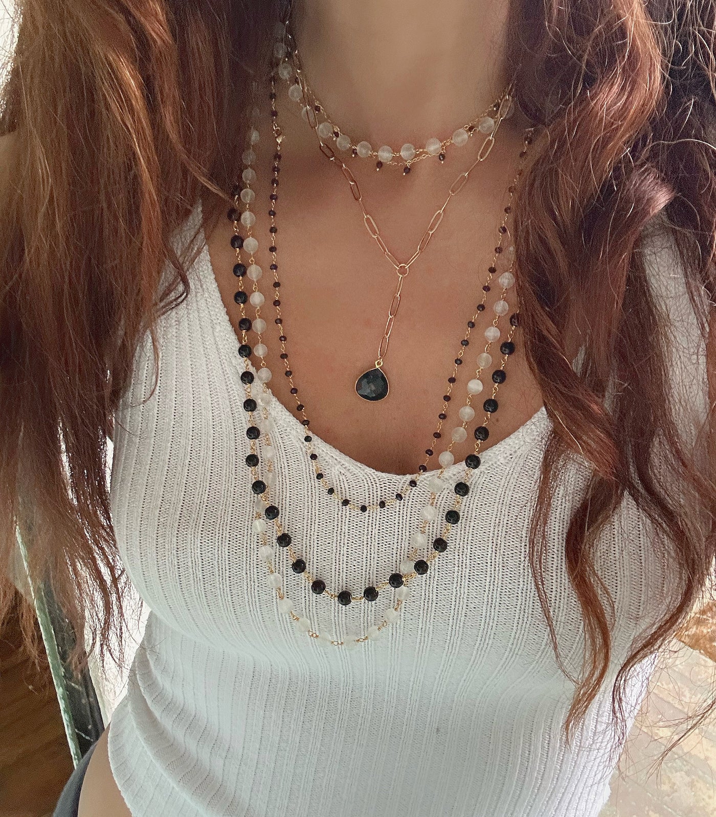 Selenite Beaded Necklace