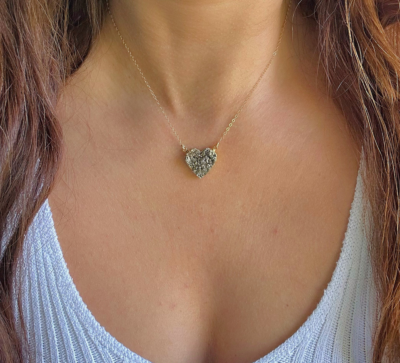 Pyrite Heart Necklace