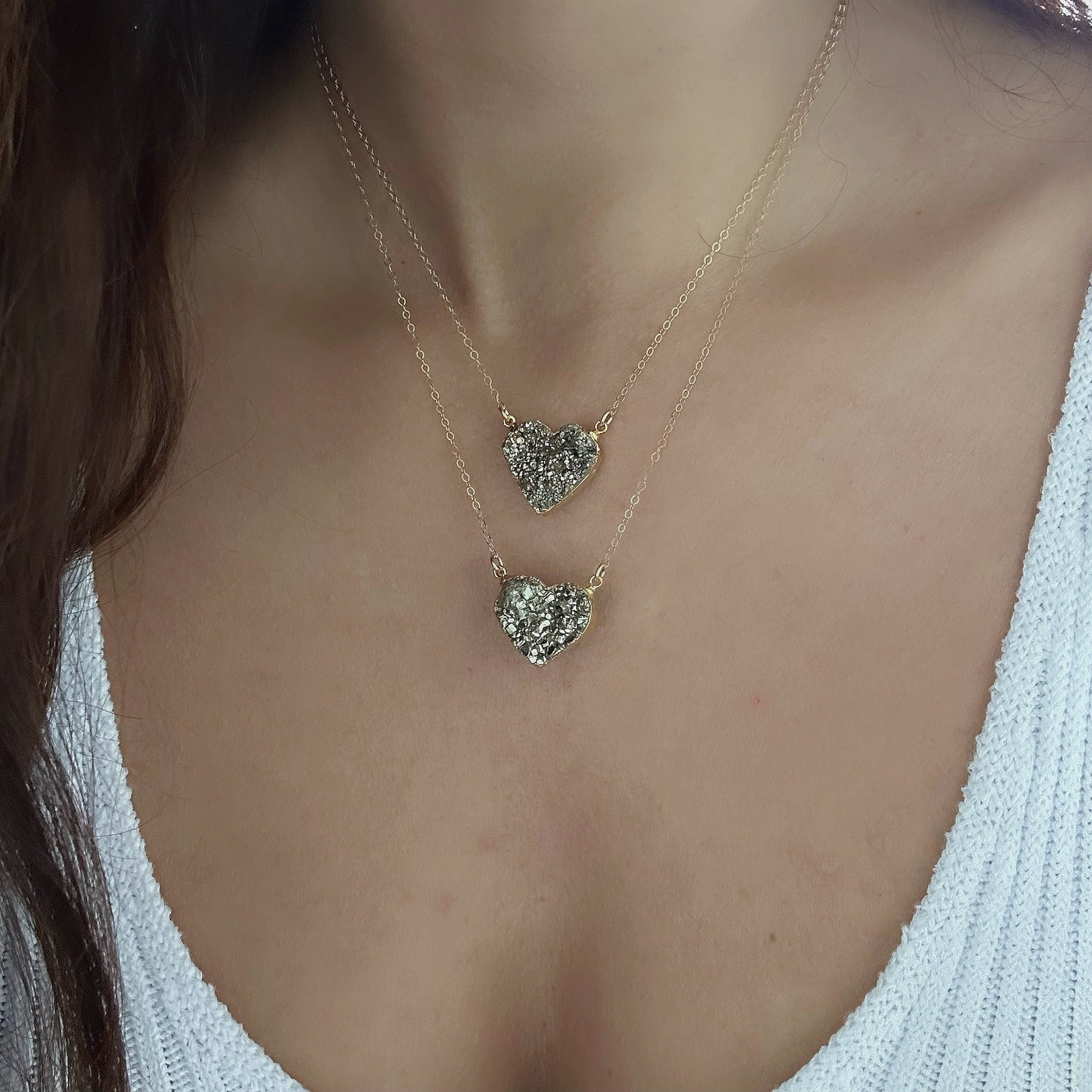 Pyrite Heart Necklace